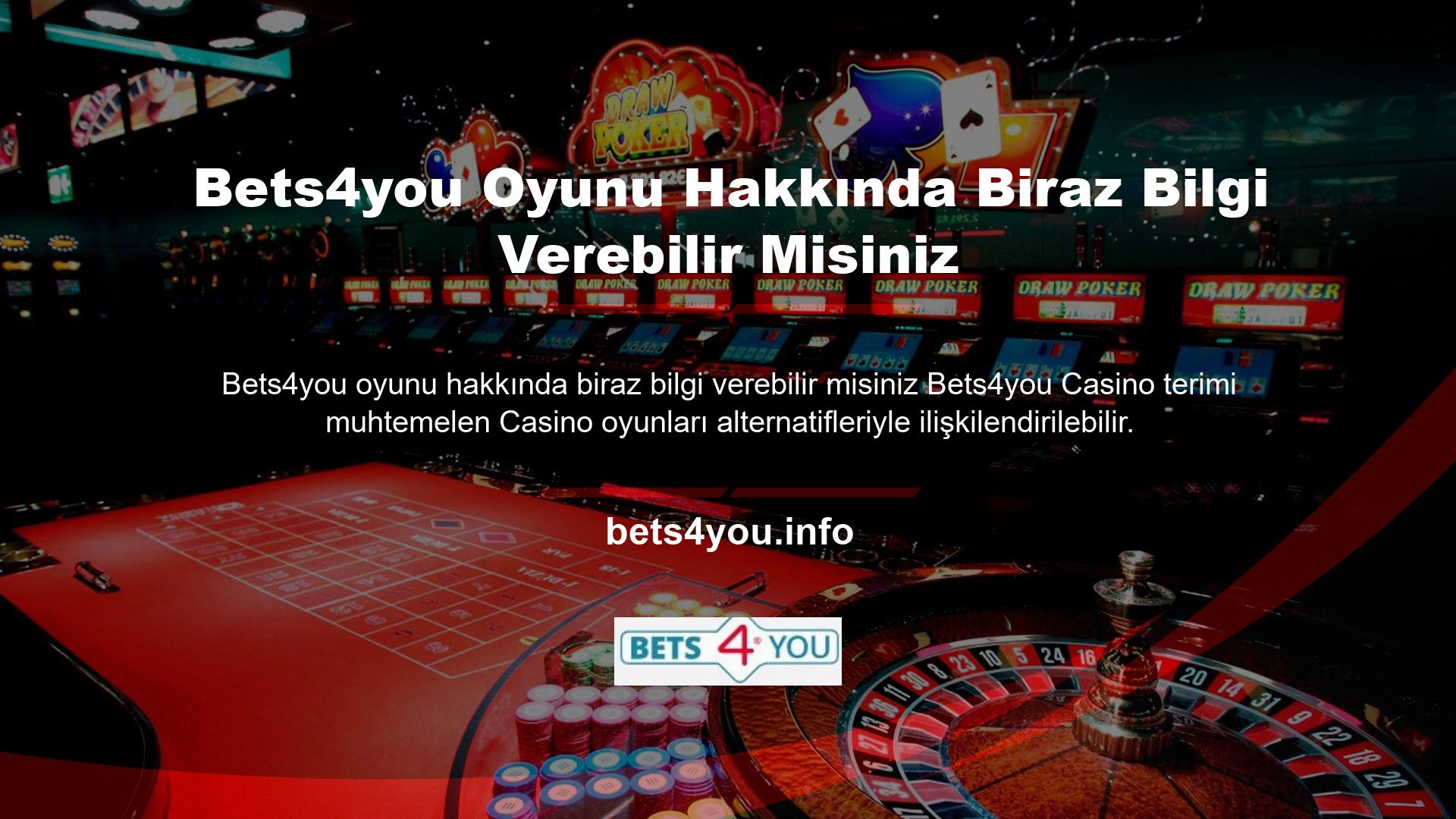 Casino terimi, piyasadaki slot oyunlarının alternatiflerini tanımlamak için sıklıkla kullanılır