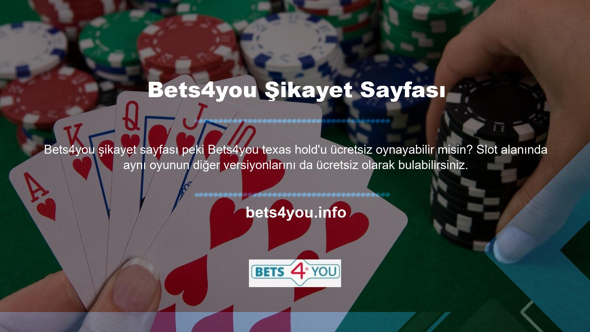 Bu bölümde mevcut olan çeşitli video poker oyunu seçenekleri arasından seçim yapma seçeneğiniz vardır